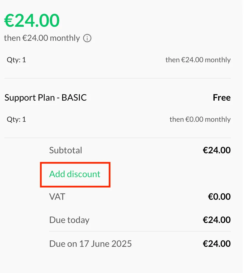 Add discount