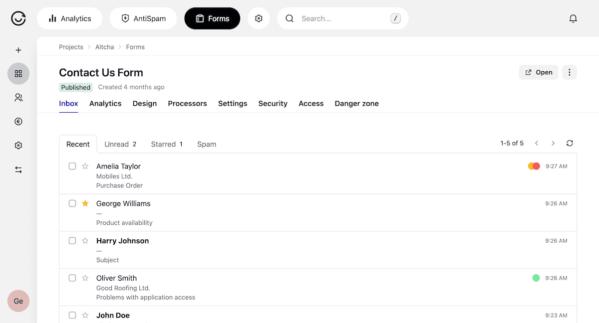 Coleta de dados segura e compatível com GDPR com formulários.